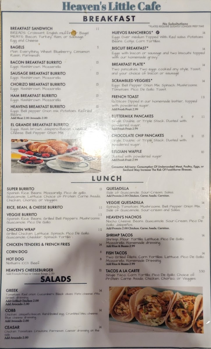 Menu Heaven's Little Café-7